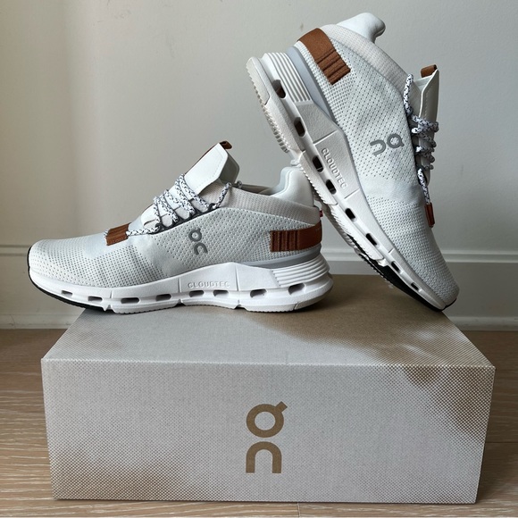 ON Running Cloudnova Women Shoes Size 8.5 White Pearl - Picture 9 of 12